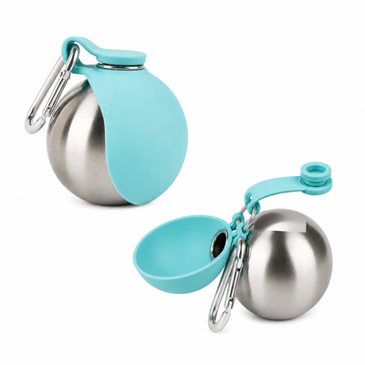 Water bottle with collapsible bowl